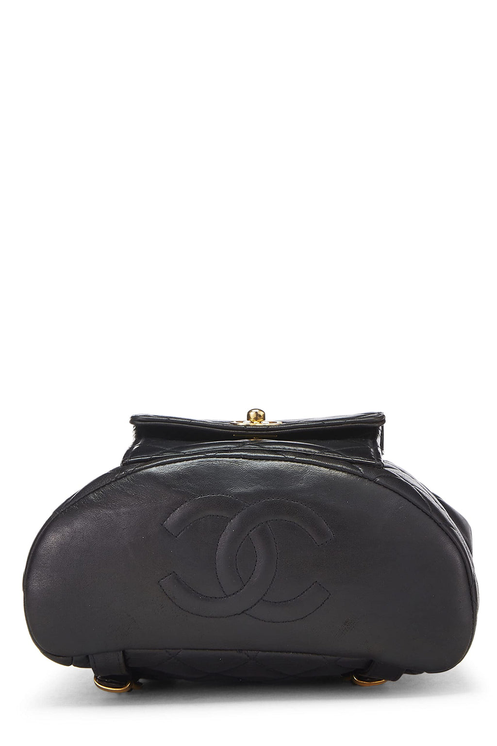 Chanel,  Black Quilted Lambskin 'CC' Classic Backpack Small, Black