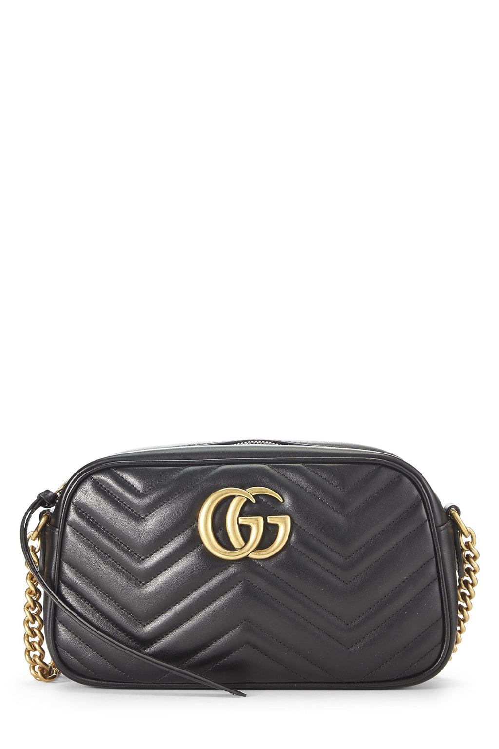 Gucci,  Black Leather Gucci Marmont Crossbody Small, Black