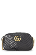 Gucci,  Black Leather Gucci Marmont Crossbody Small, Black