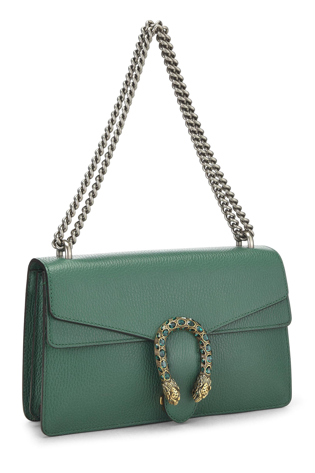 Gucci,  Green Leather Dionysus Shoulder Bag Small, Green