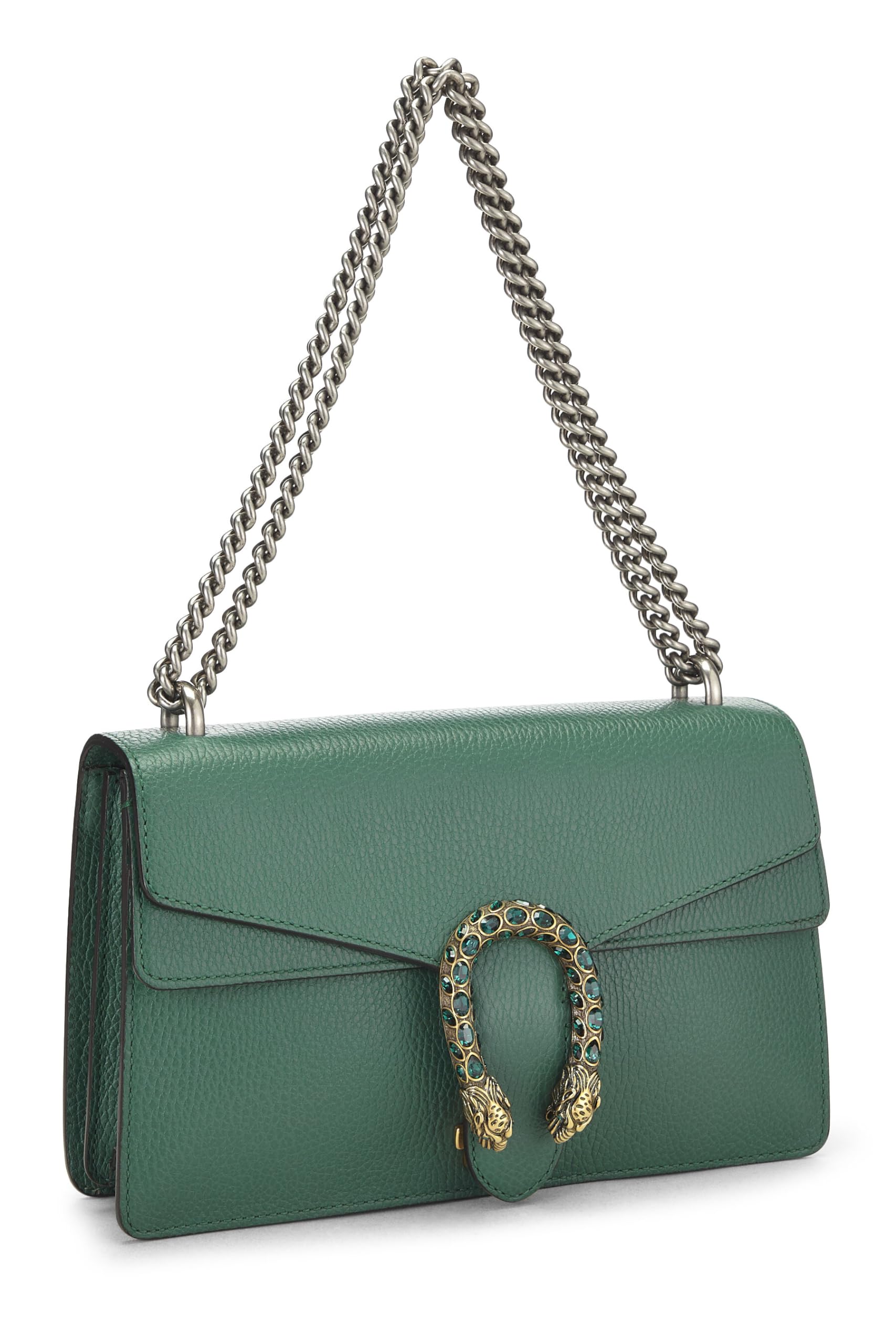Gucci,  Green Leather Dionysus Shoulder Bag Small, Green