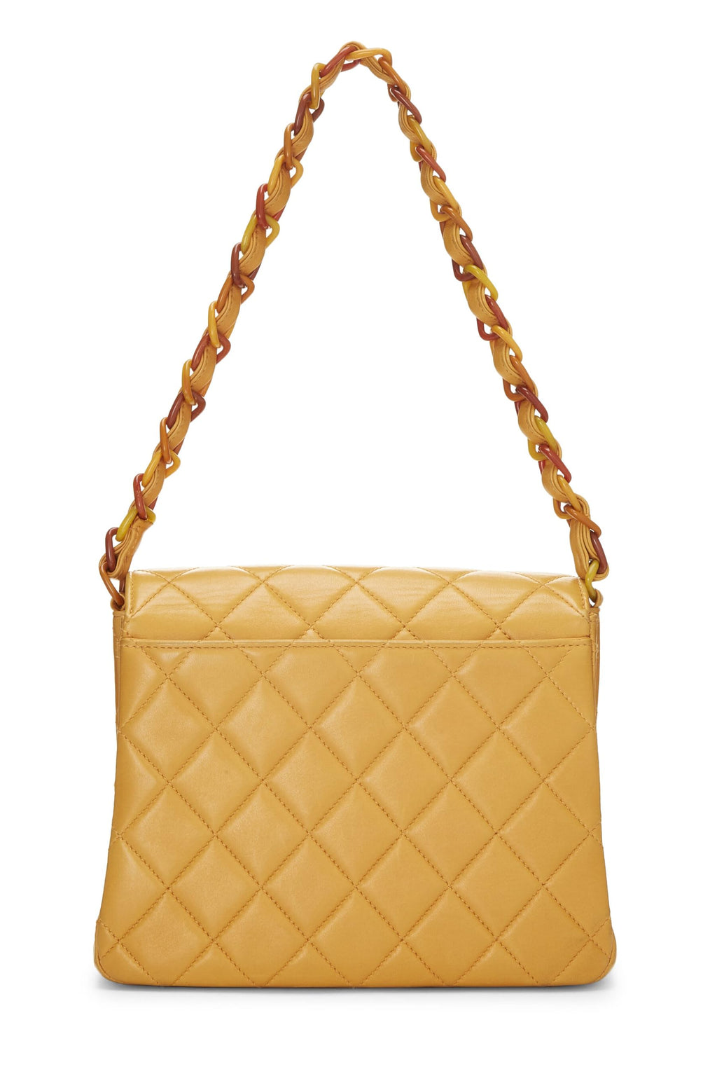 Chanel,  Orange Quilted Lambskin Envelope Flap Shoulder Bag, Orange