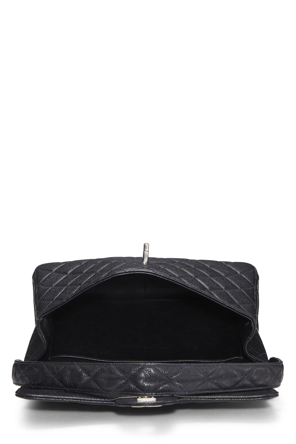 Chanel,  Black Quilted Caviar Double Sided Classic Flap Medium, Black