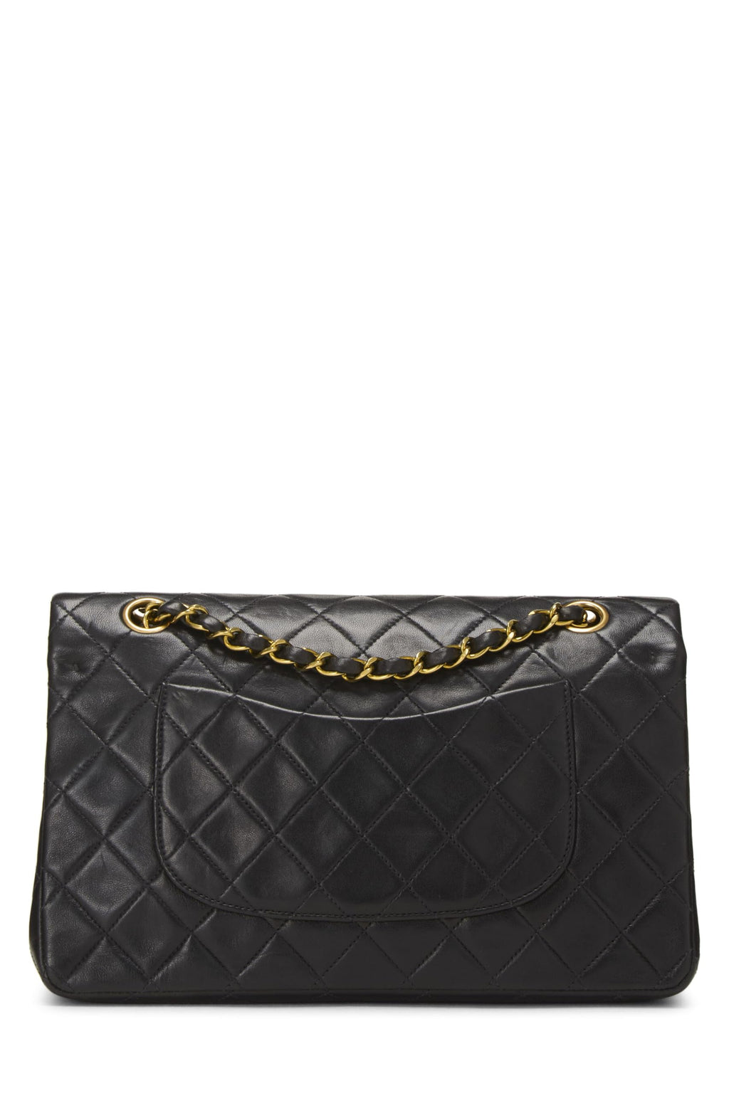 Chanel,  Black Quilted Lambskin Classic Double Flap Medium, Black