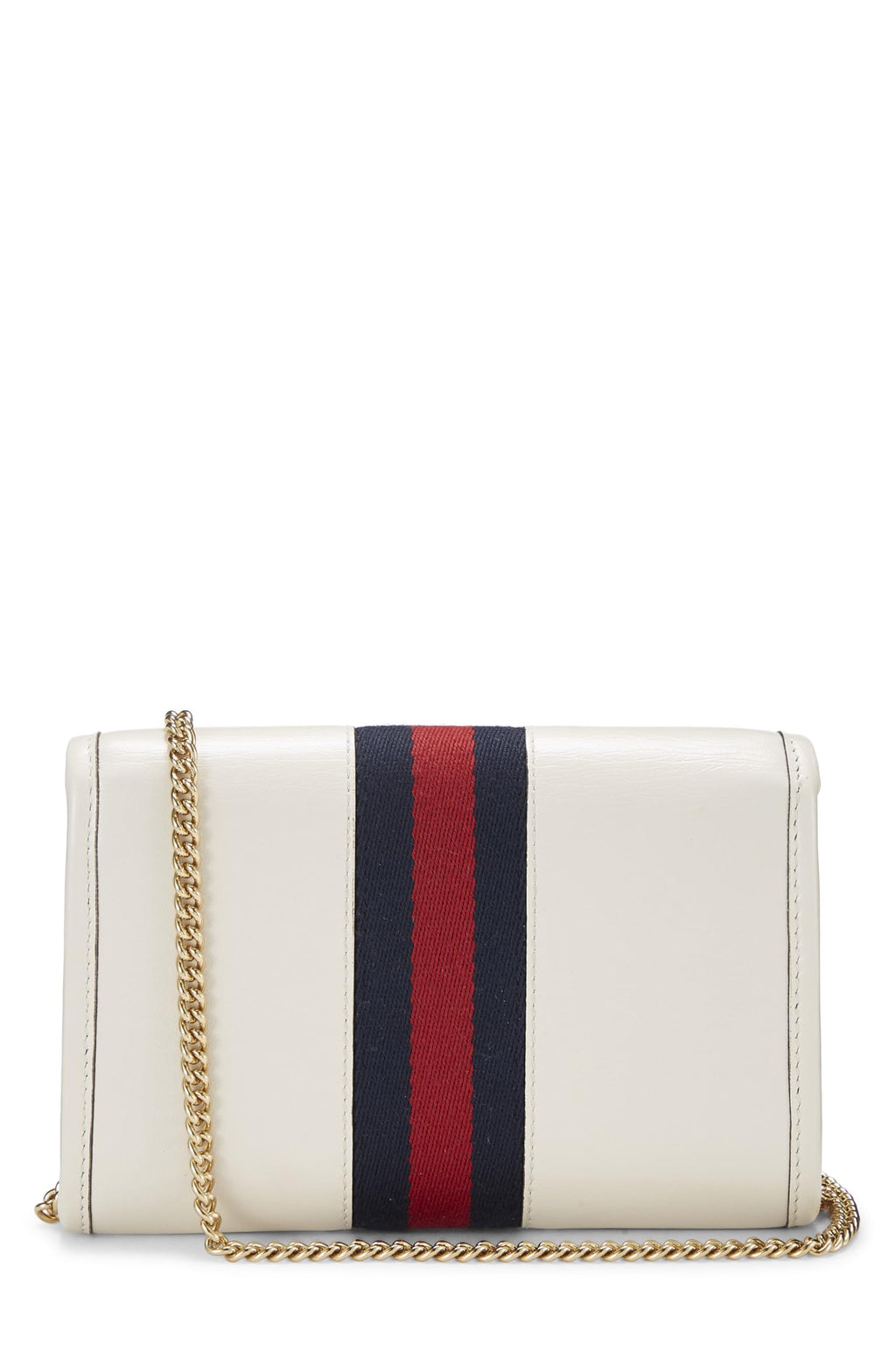 Gucci,  White Leather Web Rajah Shoulder Bag Mini, White