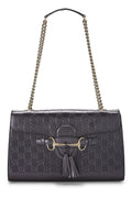 Gucci,  Purple Guccissima Patent Leather Emily Chain Shoulder Bag, Purple