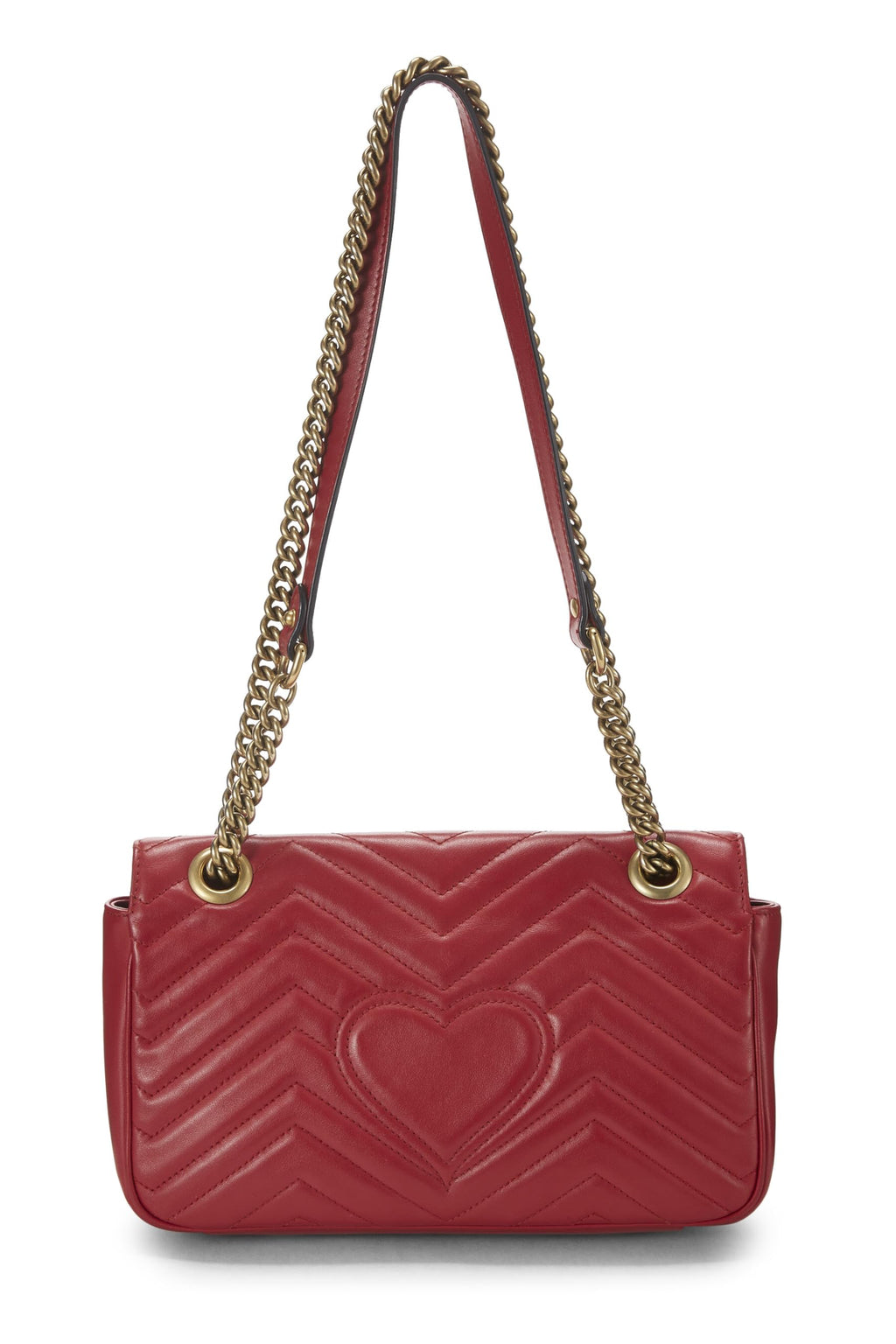 Gucci,  Red Leather GG Marmont Shoulder Bag Small, Red