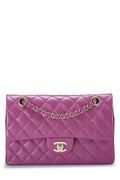Chanel,  Purple Quilted Lambskin Classic Double Flap Small, Purple