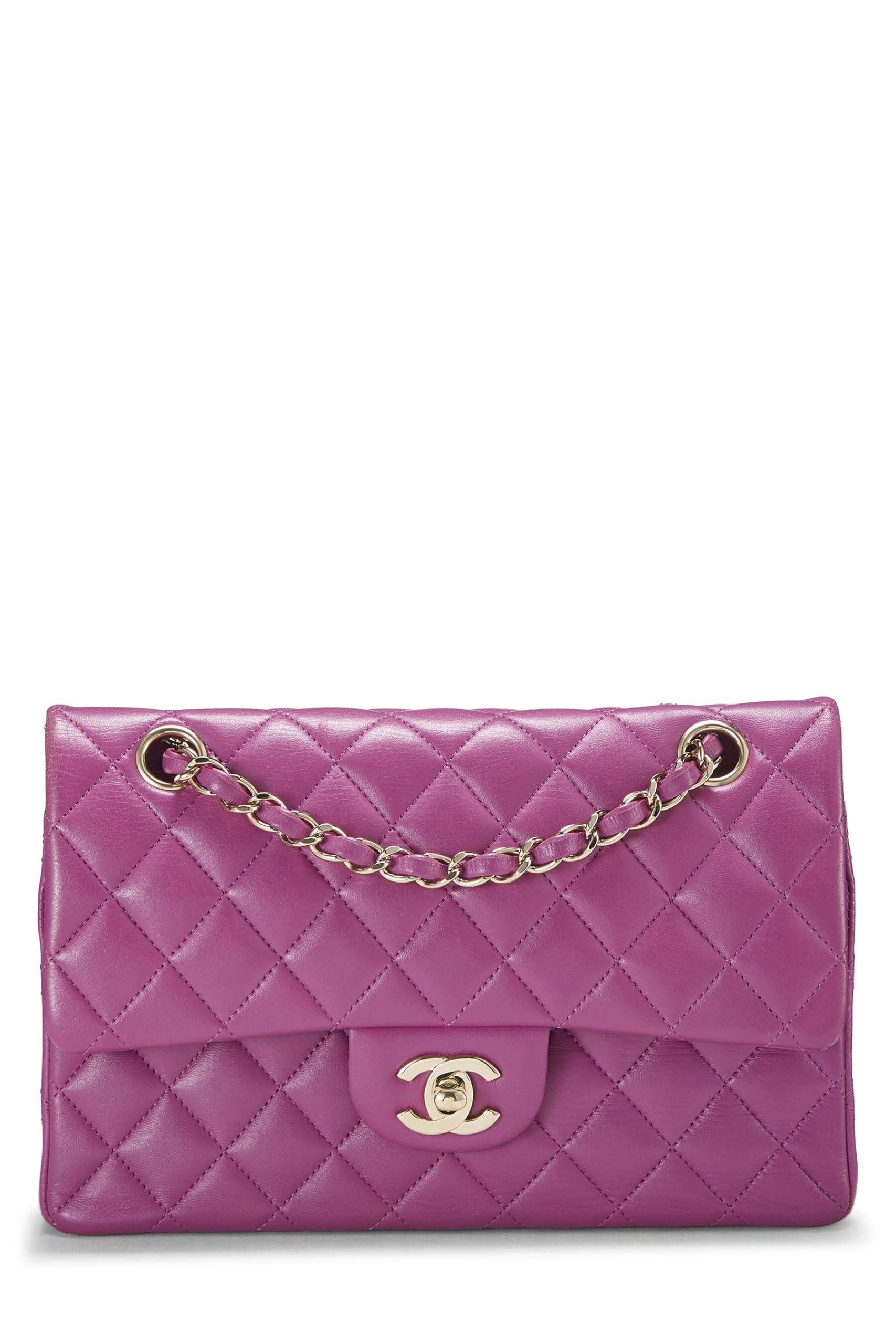Chanel,  Purple Quilted Lambskin Classic Double Flap Small, Purple