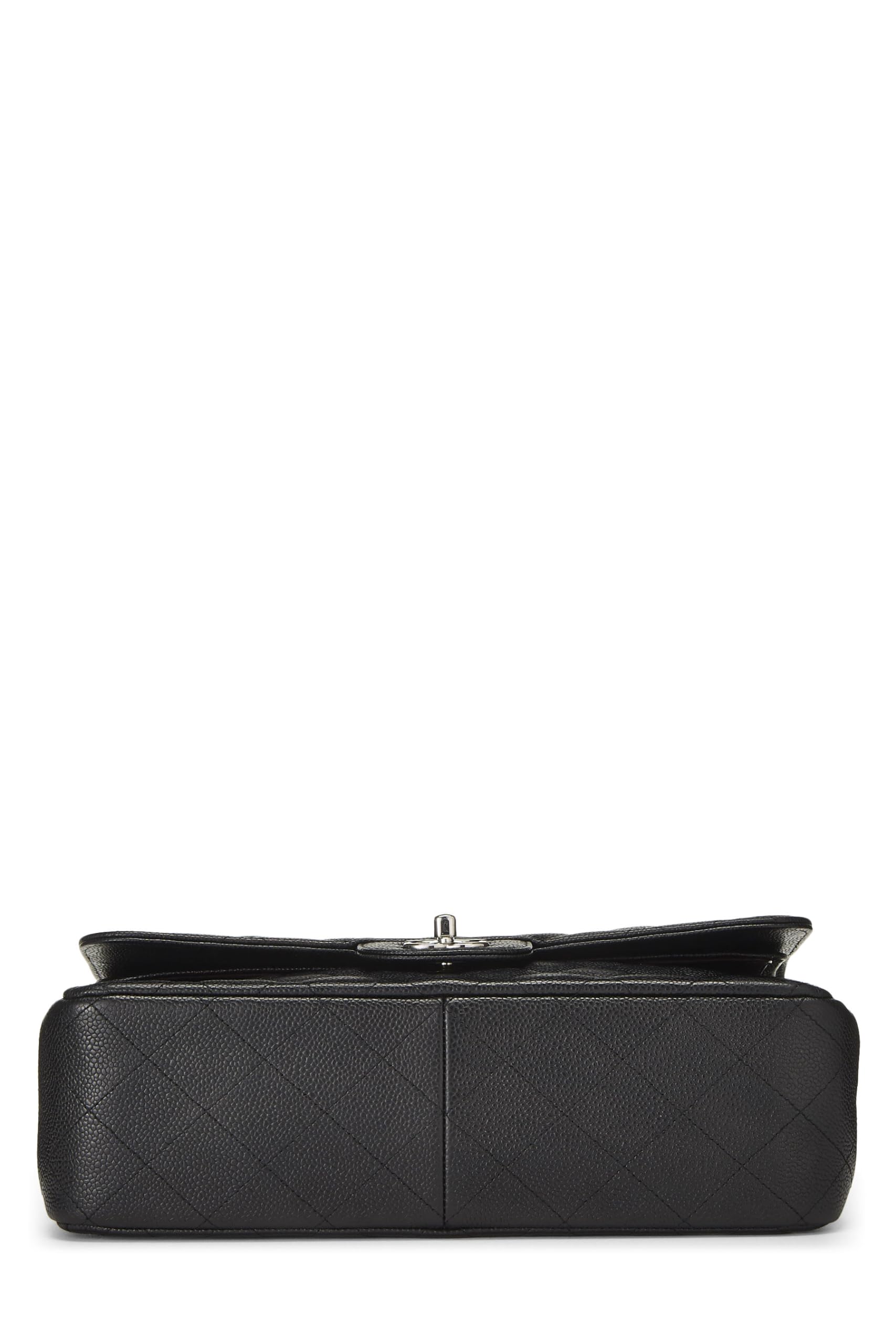 Chanel,  Black Quilted Caviar Leather New Classic Jumbo, Black