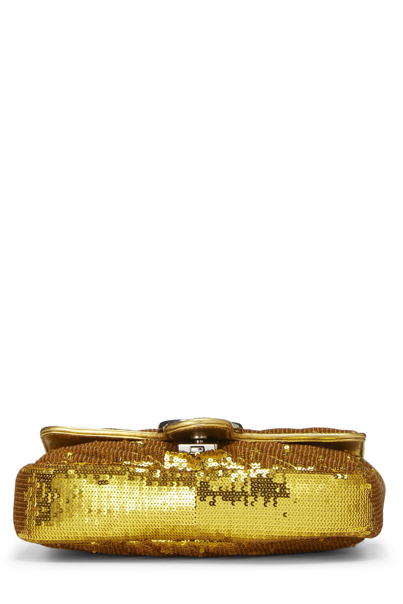 Gucci,  Gold Sequin GG Marmont Shoulder Bag, Yellow