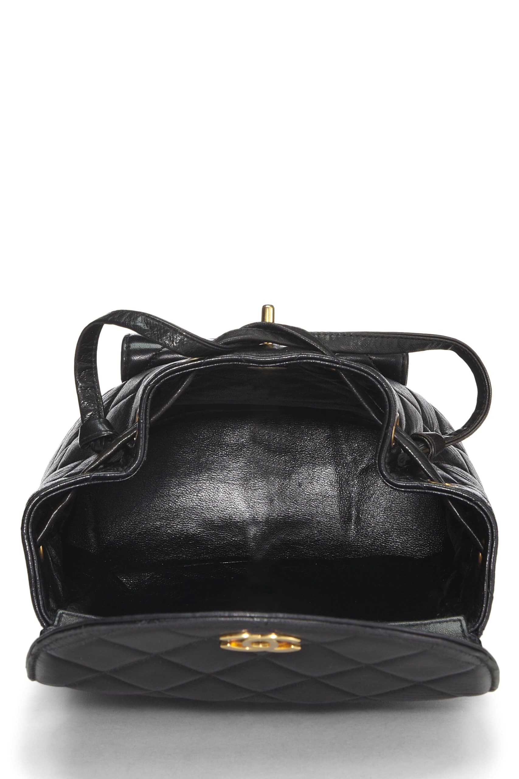Chanel,  Black Quilted Lambskin Classic Backpack, Black