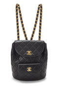 Chanel,  Black Quilted Lambskin 'CC' Classic Backpack Medium, Black