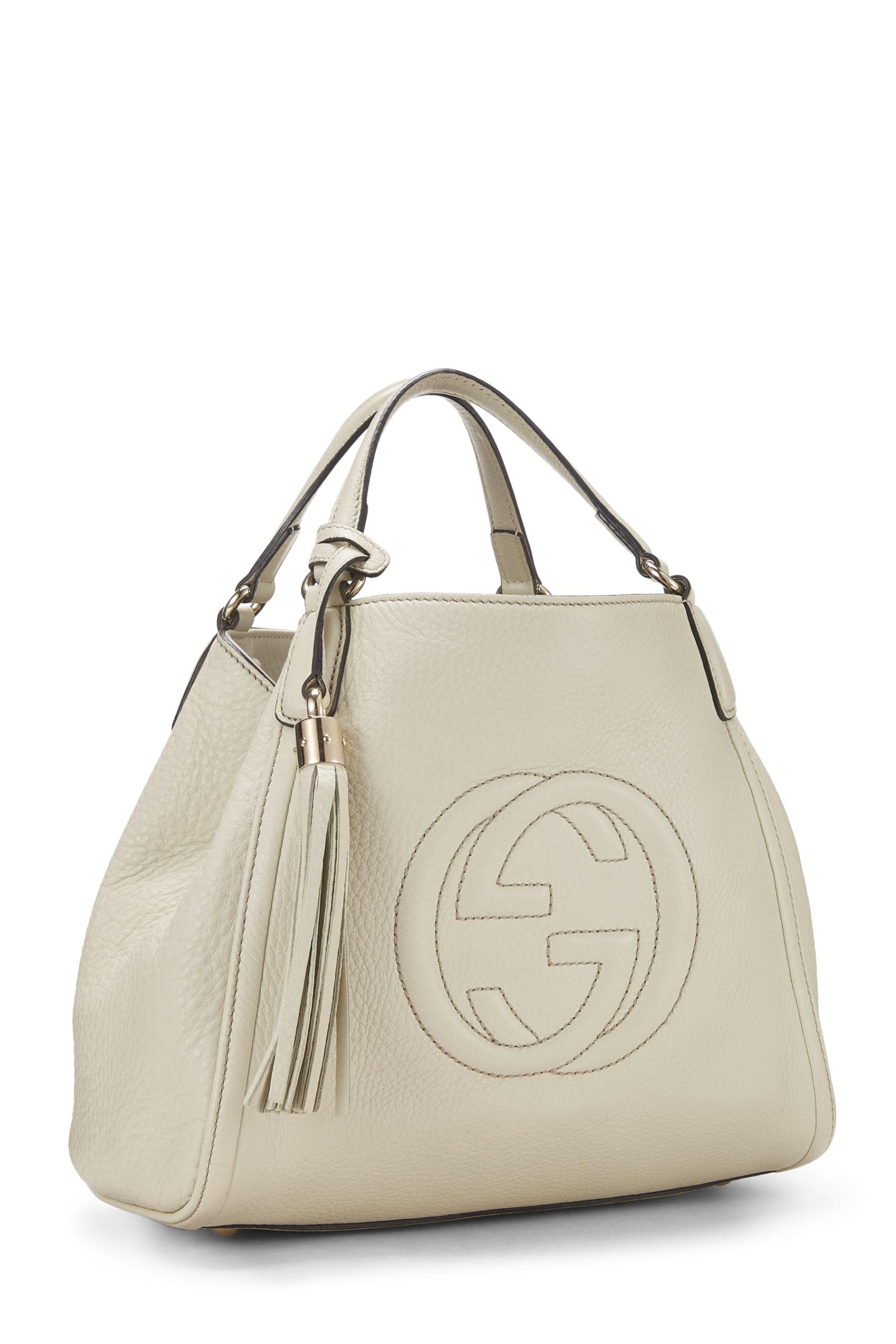 Gucci,  White Leather Soho Convertible Shoulder Bag Small, White