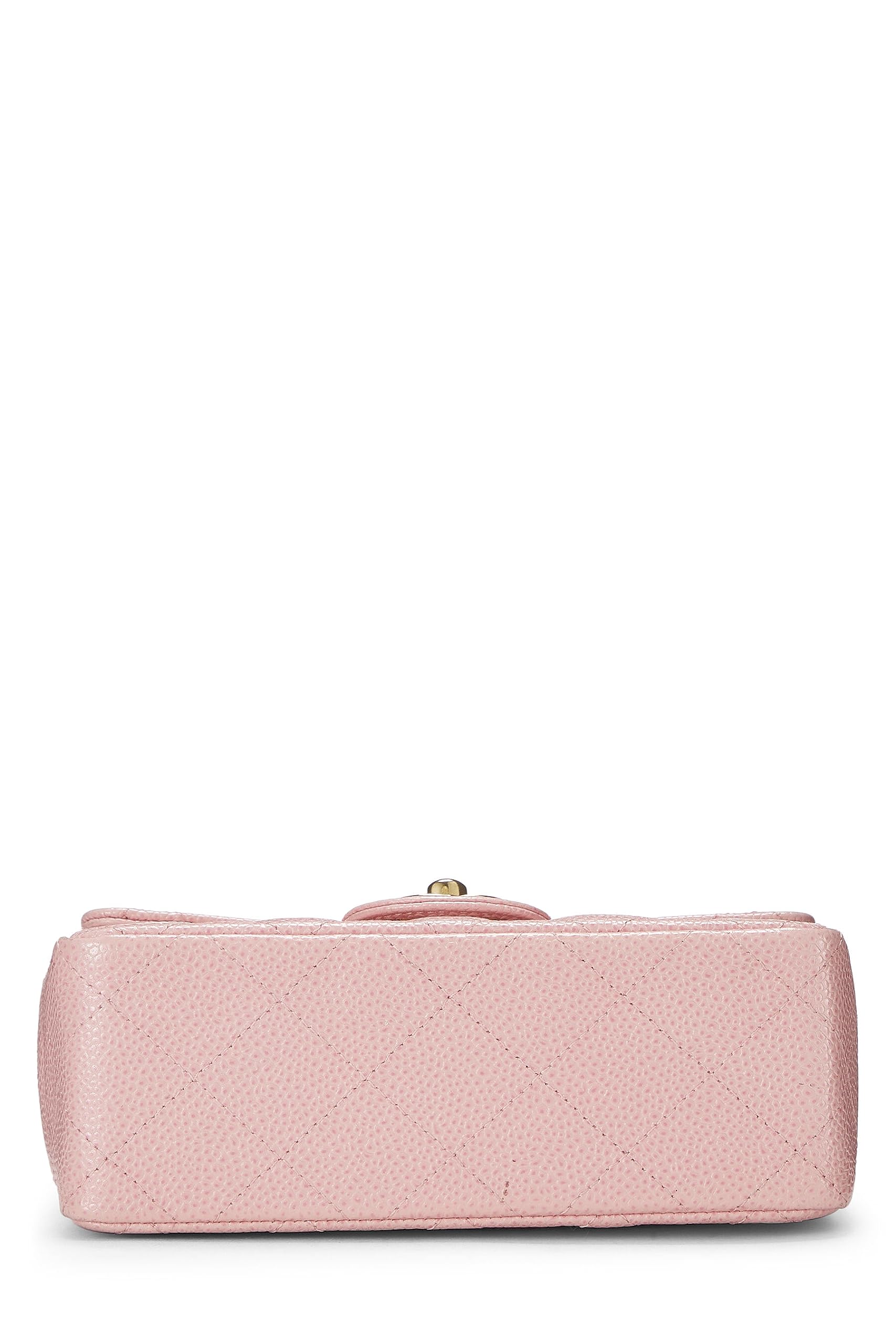 Chanel,  Pink Quilted Caviar Classic Square Flap Mini, Pink