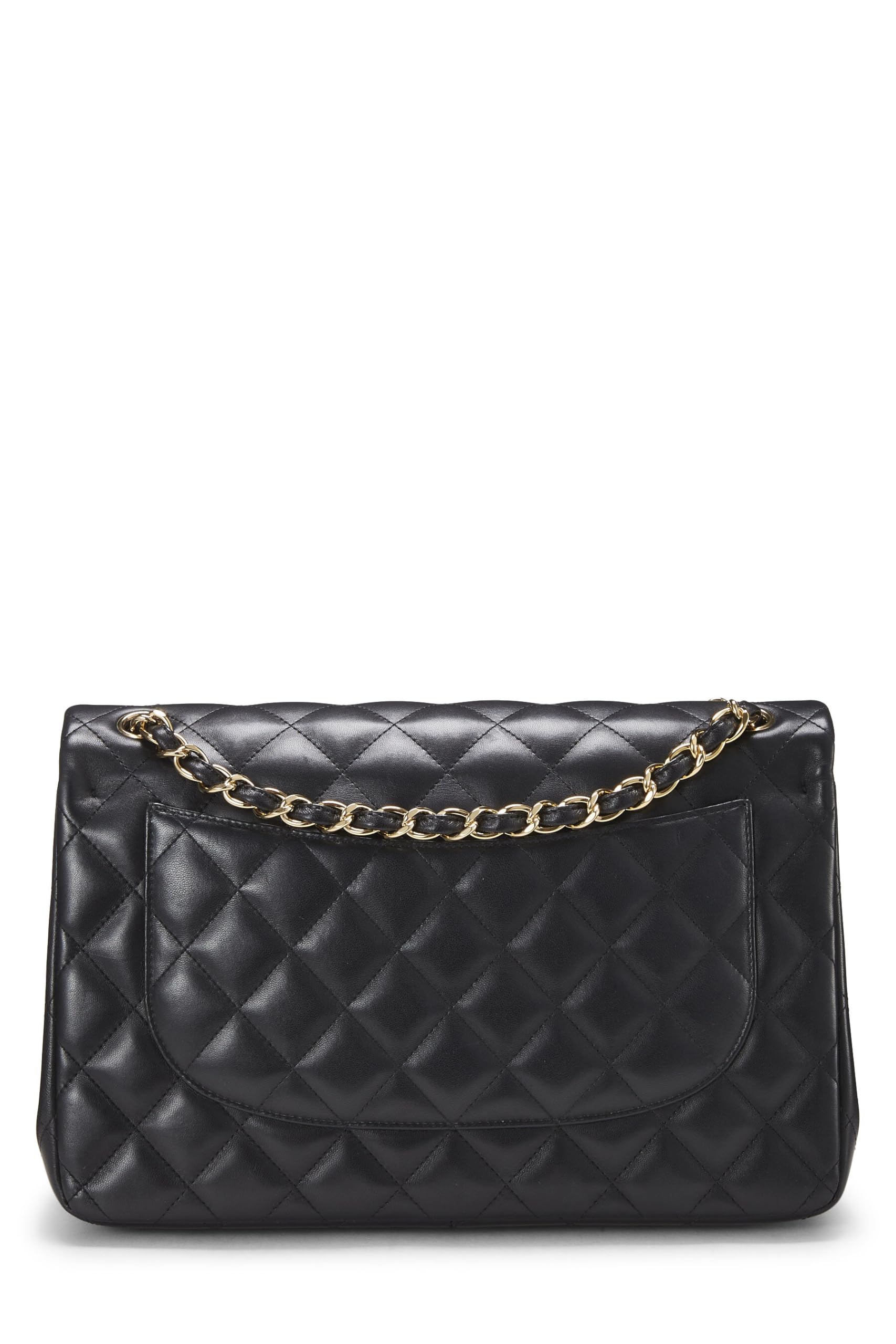Chanel,  Black Quilted Lambskin New Classic Double Flap Jumbo, Black