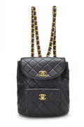 Chanel,  Black Quilted Lambskin 'CC' Classic Backpack Small, Black