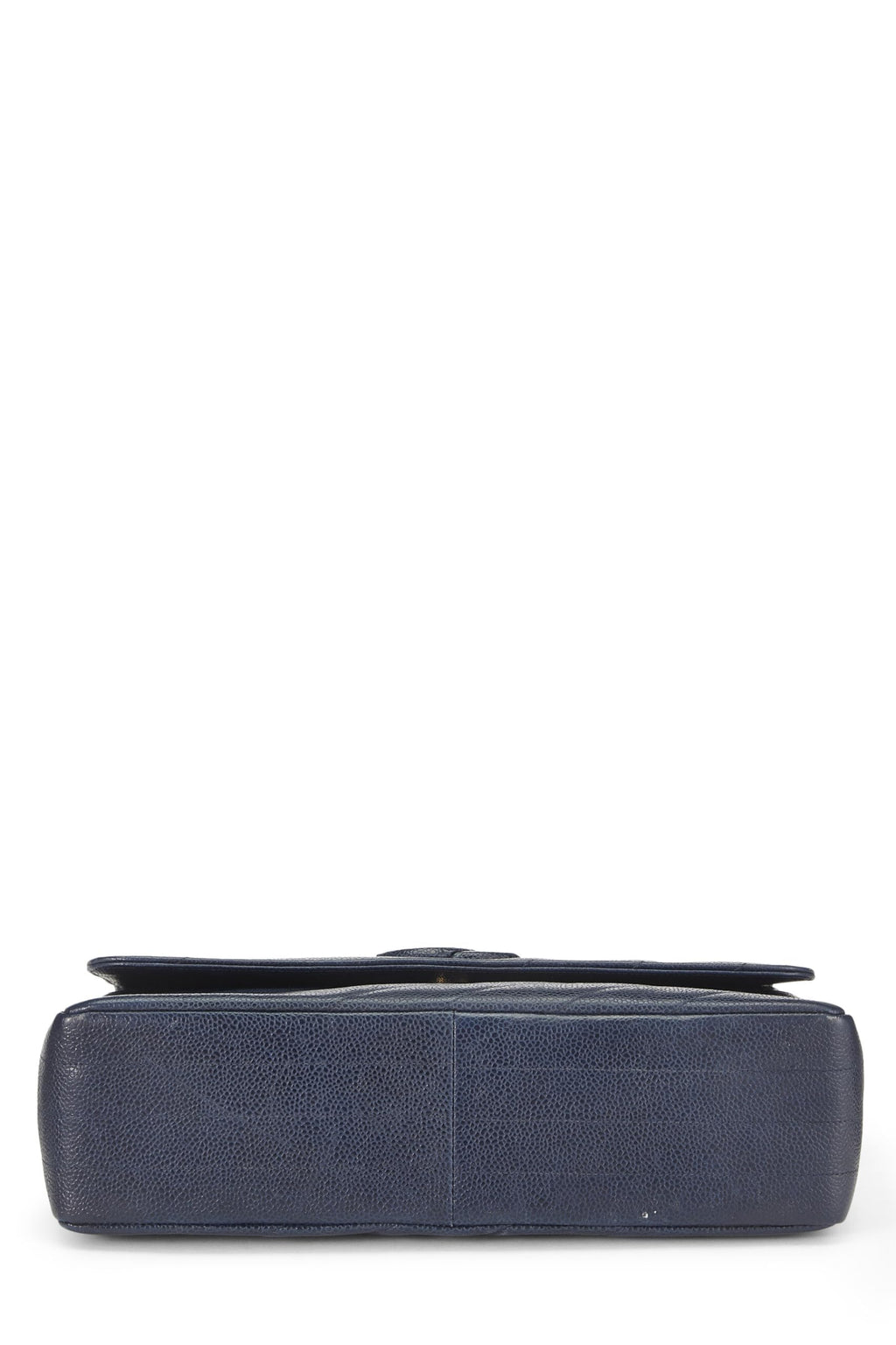 Chanel,  Navy Caviar Diagonal Quilted Shoulder Bag Jumbo, Navy