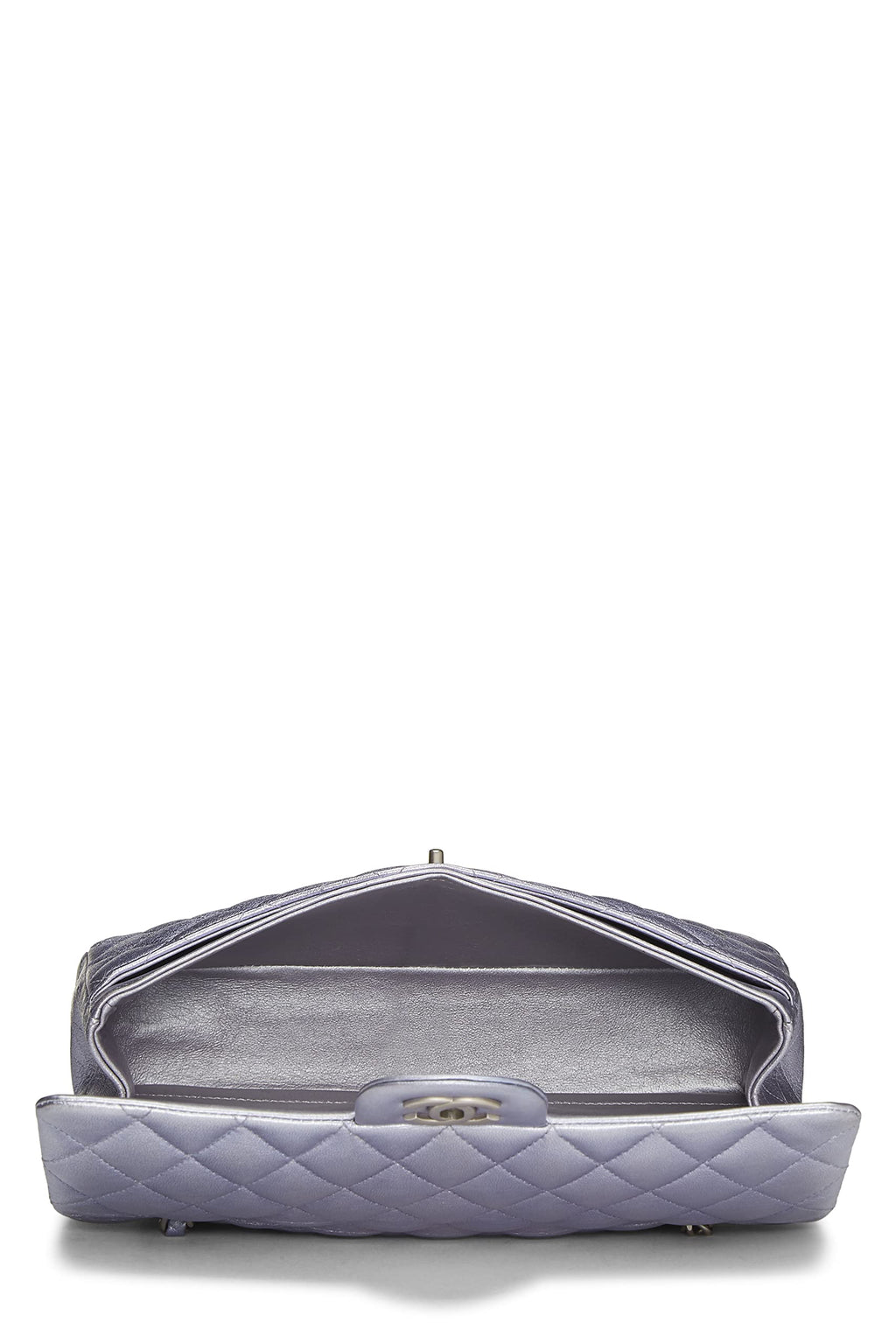 Chanel,  Metallic Purple Quilted Lambskin Classic Double Flap Medium, Purple