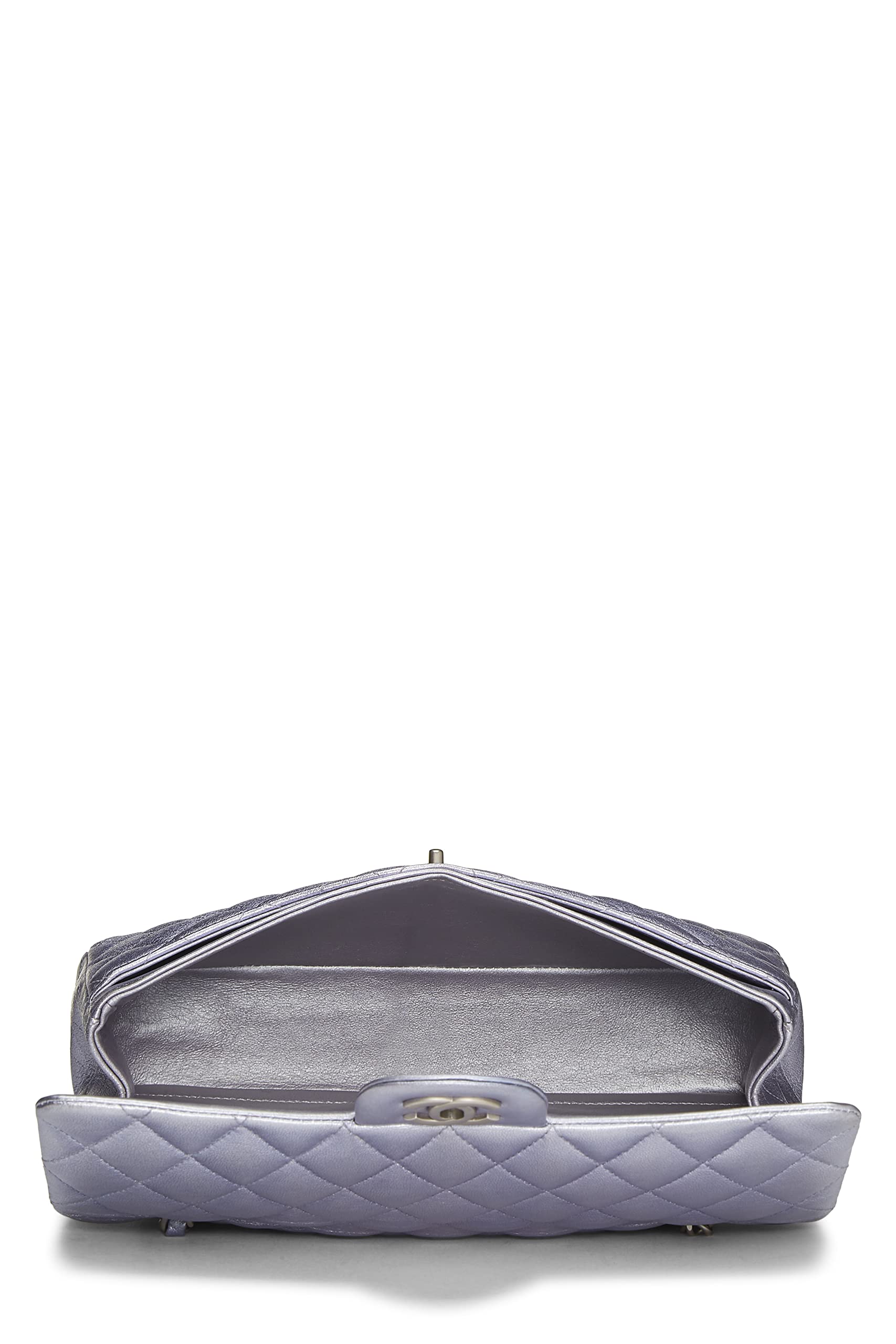 Chanel,  Metallic Purple Quilted Lambskin Classic Double Flap Medium, Purple