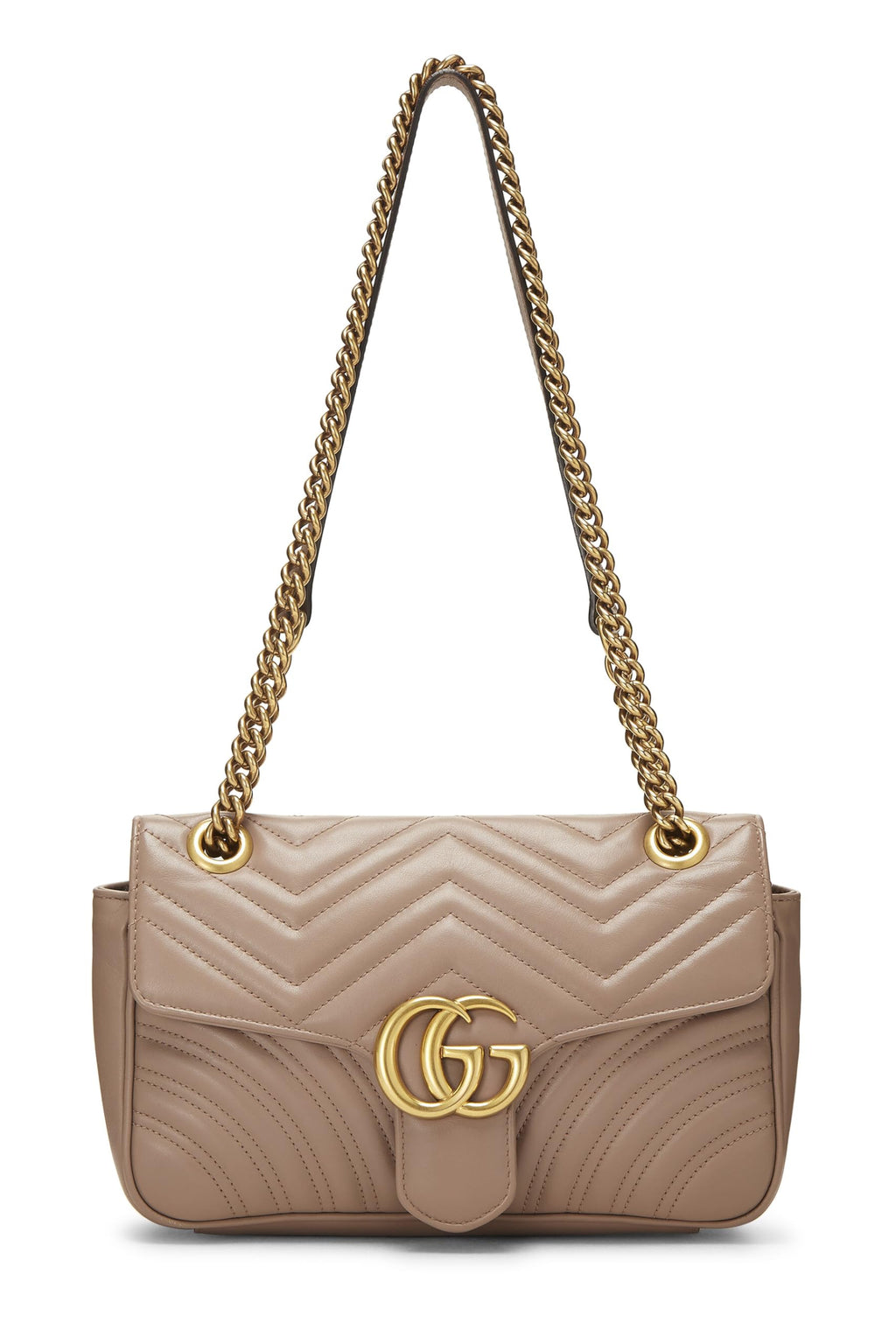 Gucci,  Pink Leather GG Marmont Shoulder Bag Small, Pink