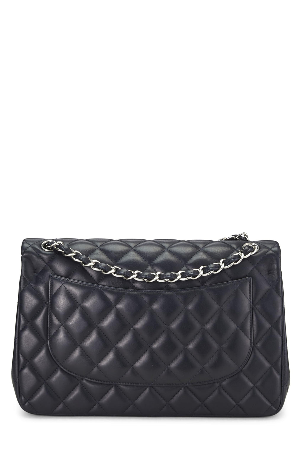 Chanel,  Blue Quilted Lambskin New Classic Double Flap Jumbo, Blue
