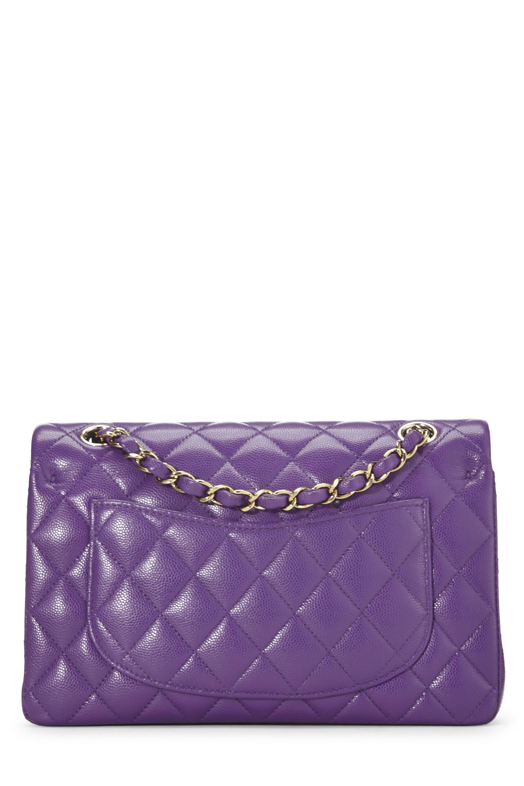Chanel,  Purple Quilted Caviar Classic Double Flap Small, Purple