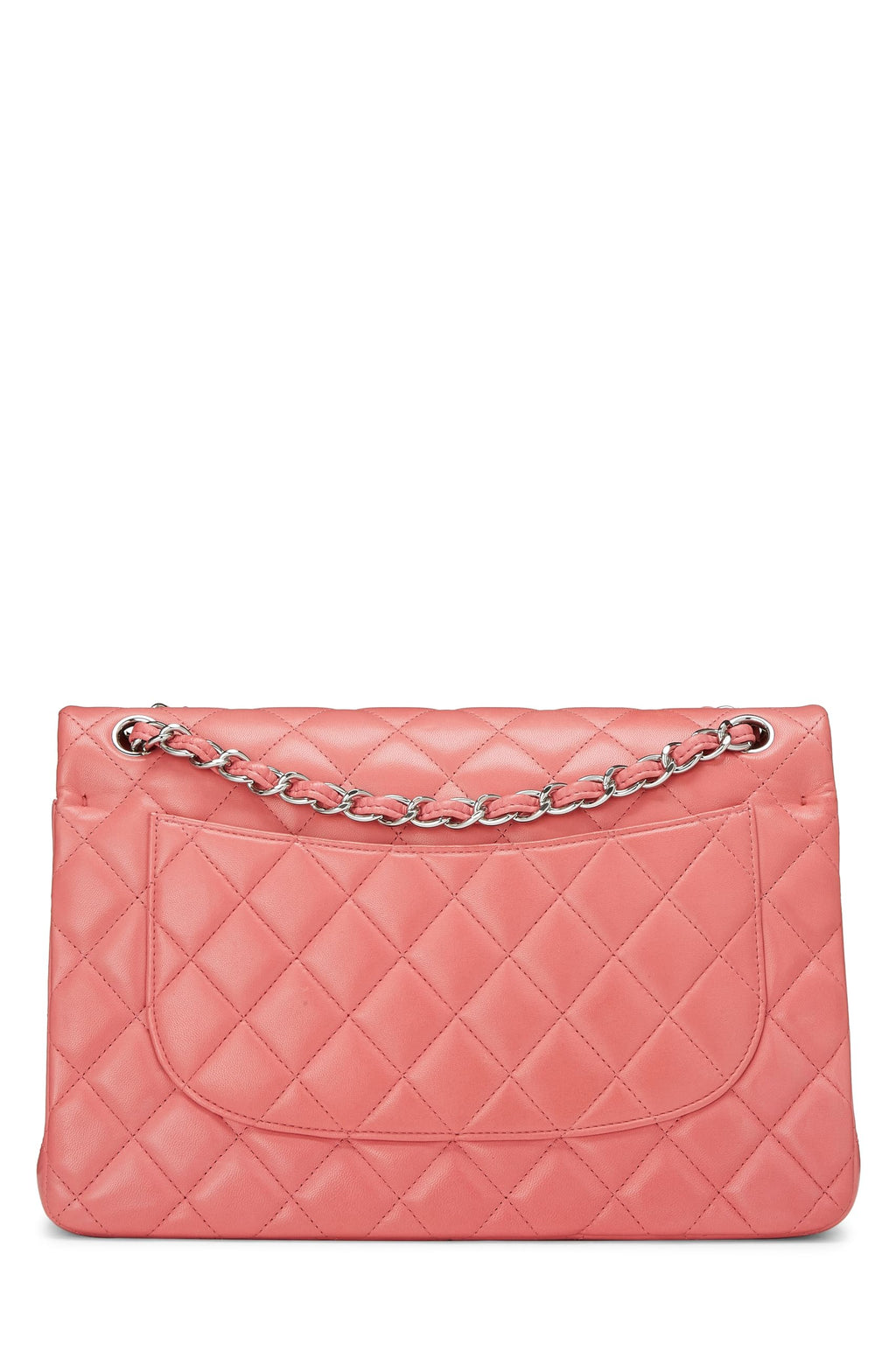 Chanel,  Pink Quilted Lambskin New Classic Double Flap Jumbo, Pink