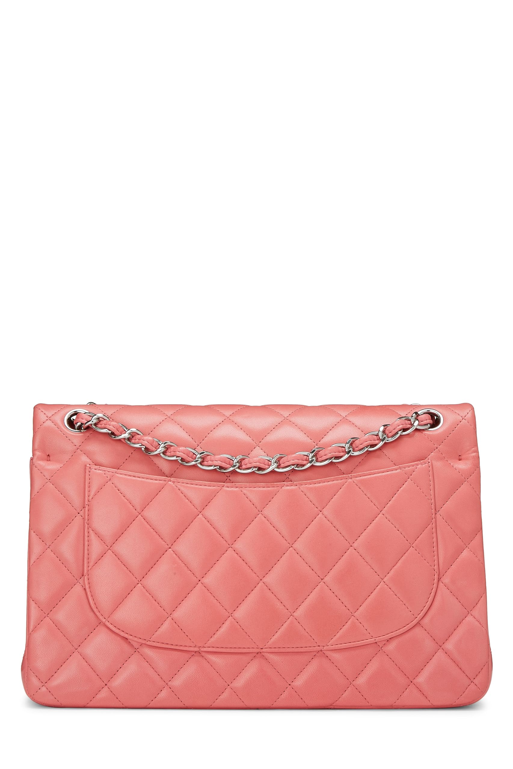 Chanel,  Pink Quilted Lambskin New Classic Double Flap Jumbo, Pink
