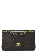 Chanel,  Black Quilted Lambskin Classic Double Flap Small, Black