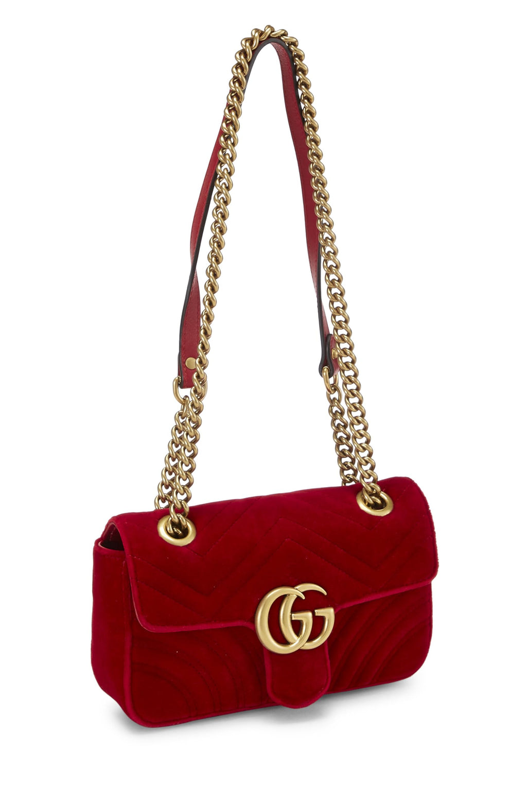 Gucci,  Red VeLouis Vuittonet GG Marmont Shoulder Bag Mini, Red