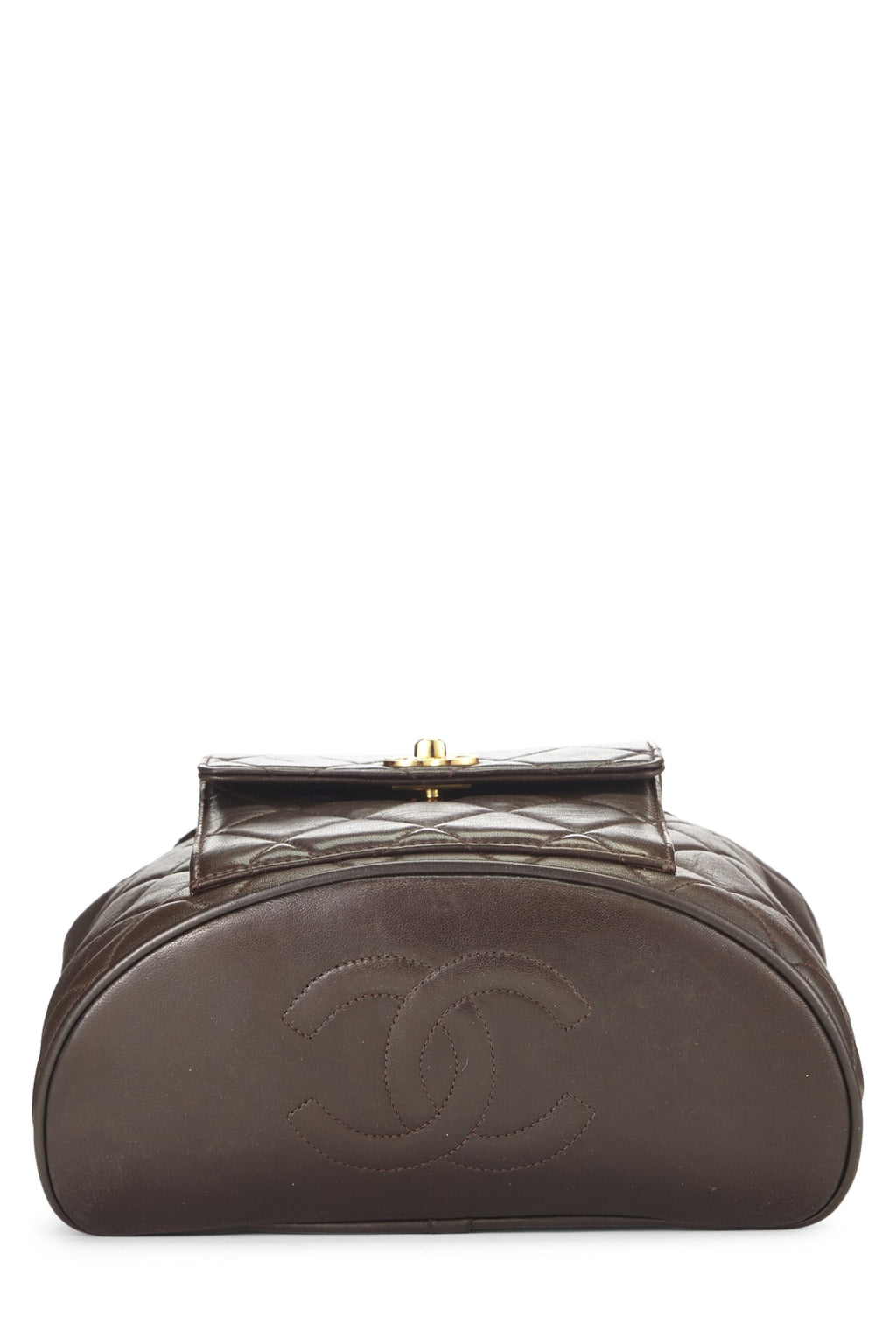 Chanel,  Brown Quilted Lambskin 'CC' Classic Backpack Small, Brown