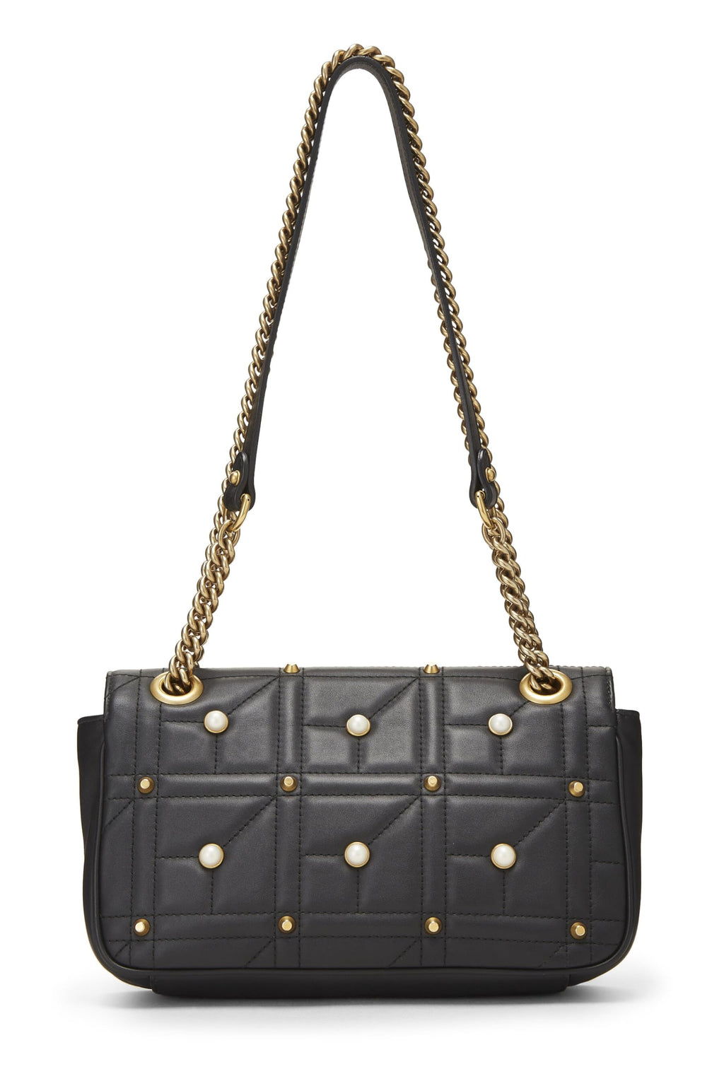 Gucci,  Black Faux Pearl MatelassÃƒÆ’Ã‚Â© Leather Marmont Shoulder Bag Small, Black