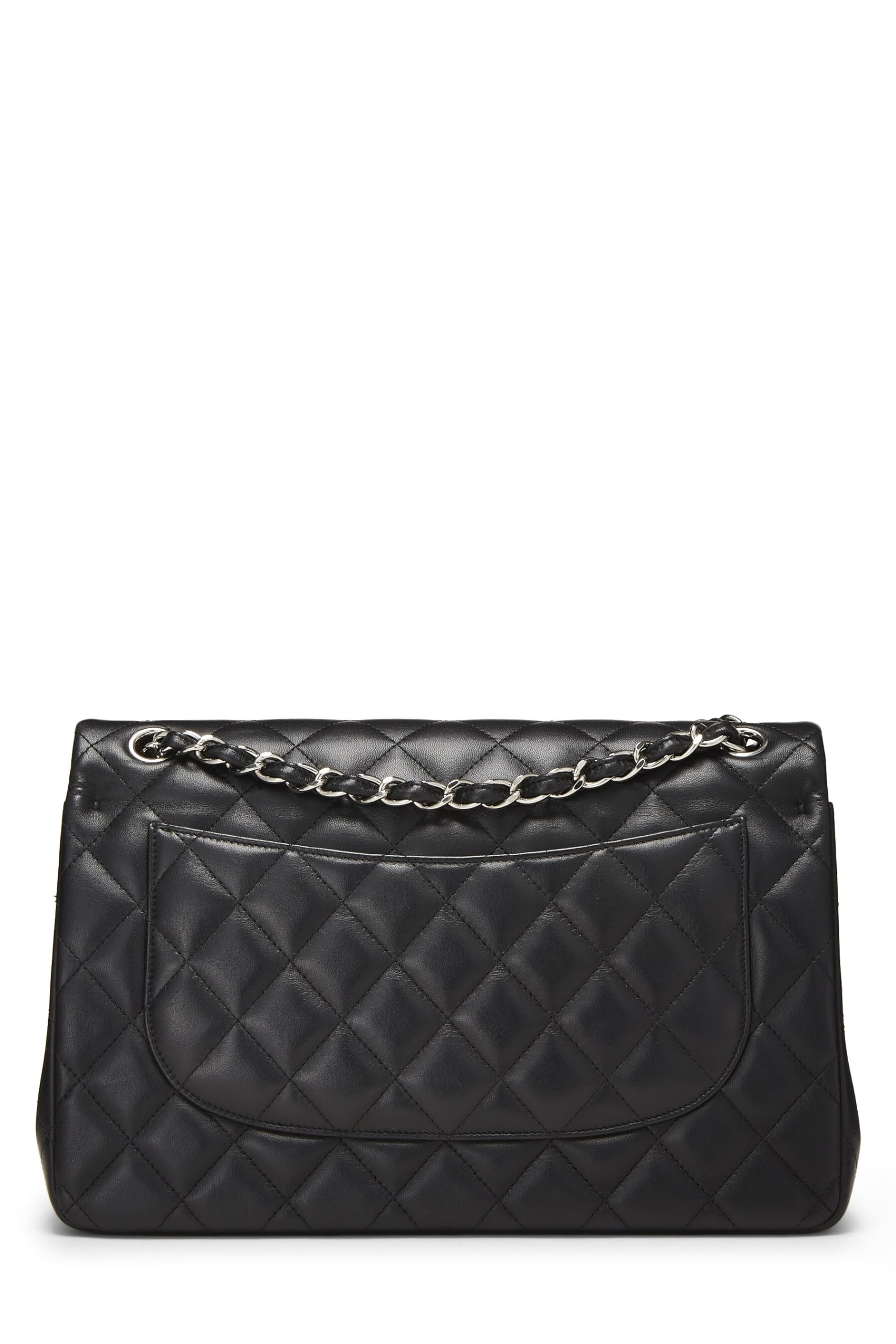 Chanel,  Black Quilted Lambskin New Classic Double Flap Jumbo, Black