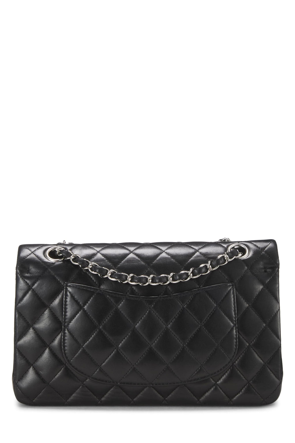 Chanel,  Black Quilted Lambskin Classic Double Flap Medium, Black