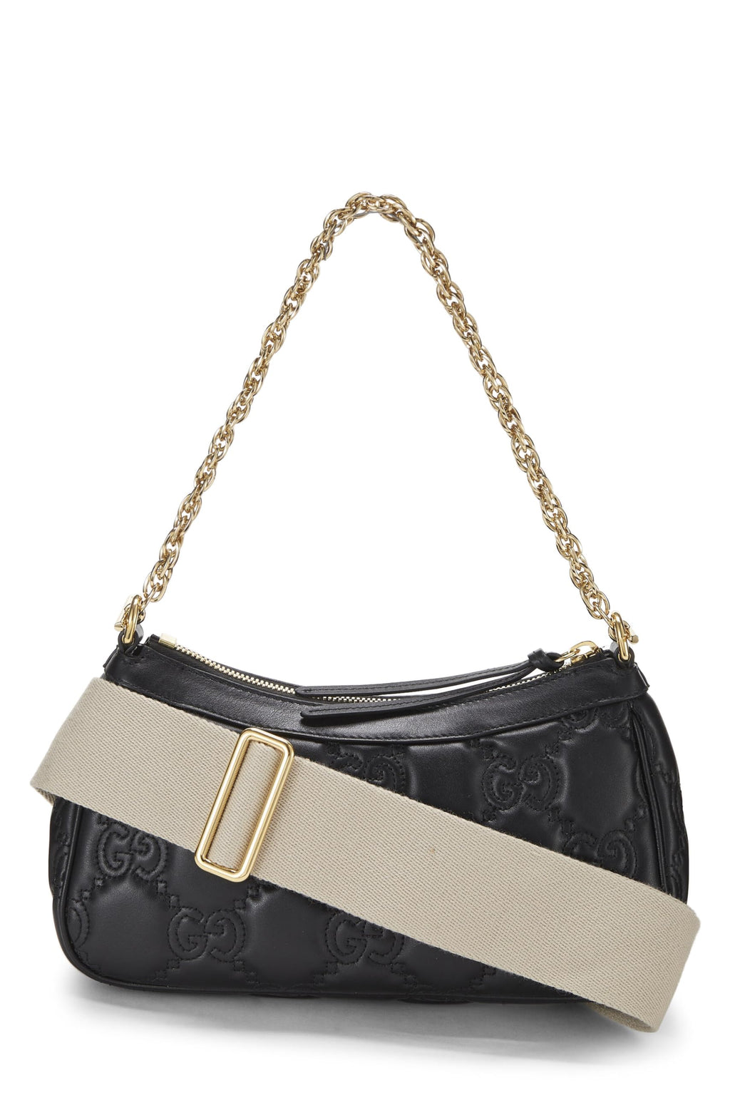 Gucci,  Black Leather 'GG' Marmont MatelassÃƒÆ’Ã‚Â© Shoulder Bag, Black