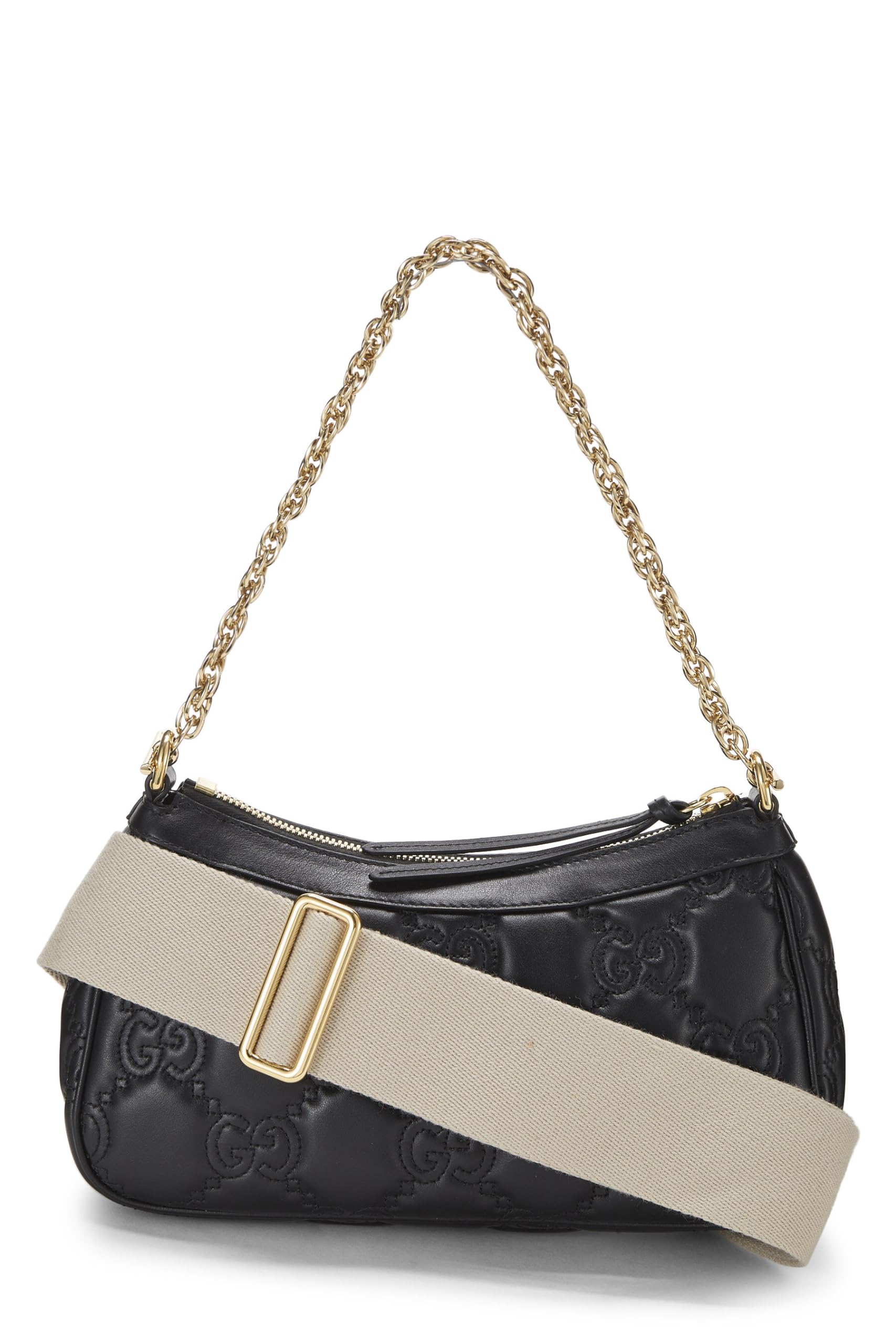 Gucci,  Black Leather 'GG' Marmont MatelassÃƒÆ’Ã‚Â© Shoulder Bag, Black