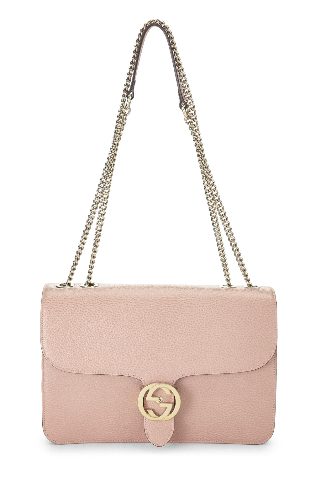 Gucci,  Pink Leather Interlocking Gucci Crossbody Bag, Pink