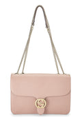 Gucci,  Pink Leather Interlocking Gucci Crossbody Bag, Pink
