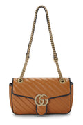 Gucci,  Orange Leather Torchon GG Marmont Shoulder Bag Small, Orange