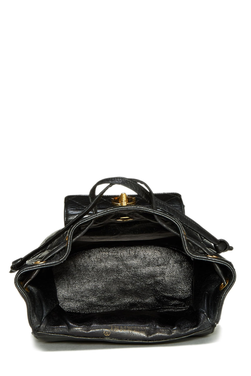 Chanel,  Black Quilted Lambskin 'CC' Classic Backpack Medium, Black