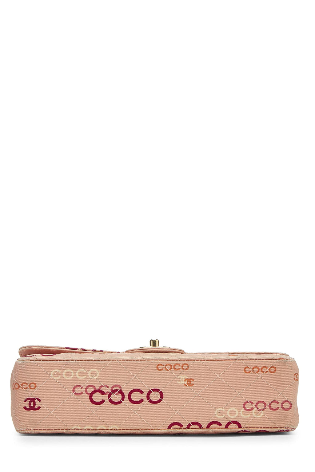 Chanel,  Pink Quilted Canvas Coco Classic Double Flap Medium, Pink