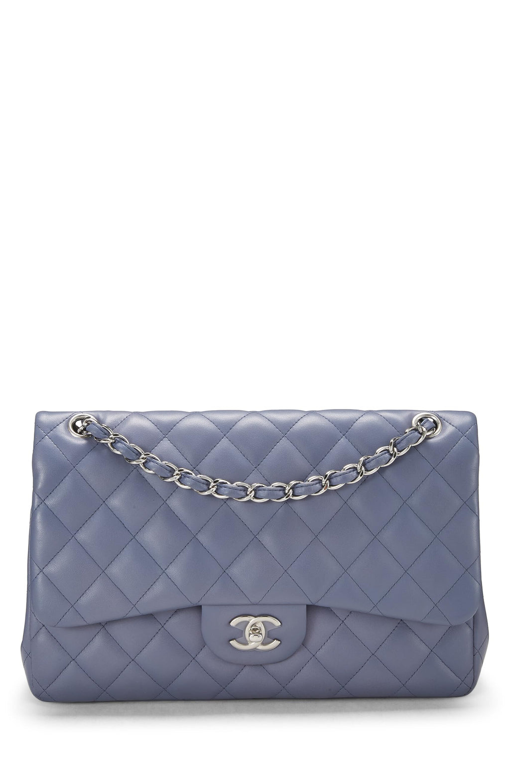 Chanel,  Purple Quilted Lambskin New Classic Double Flap Jumbo, Purple