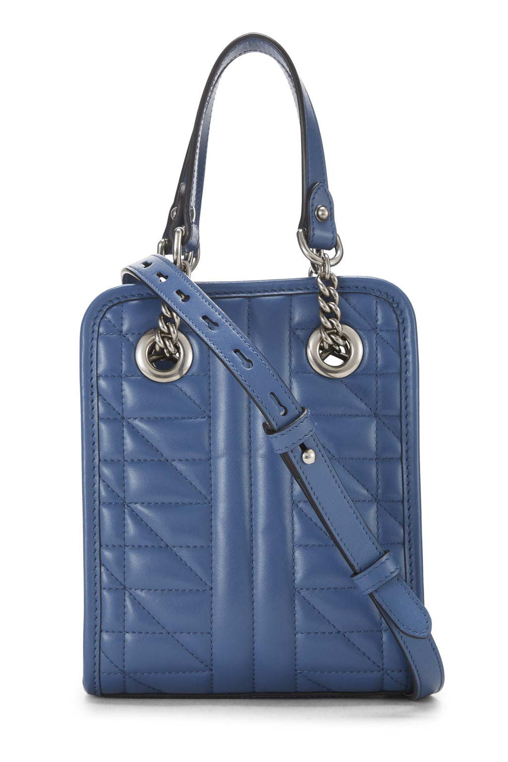 Gucci,  Blue Leather GG Marmont Convertible Shoulder Bag, Blue