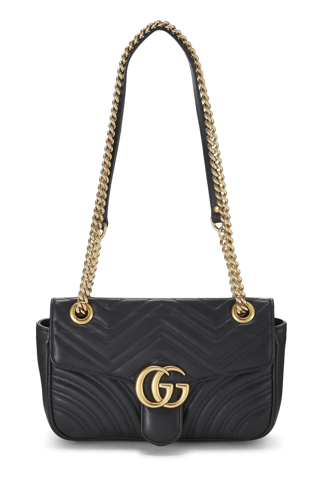 Gucci,  Black MatelassÃƒÆ’Ã‚Â© Leather Marmont Shoulder Bag Mini, Black
