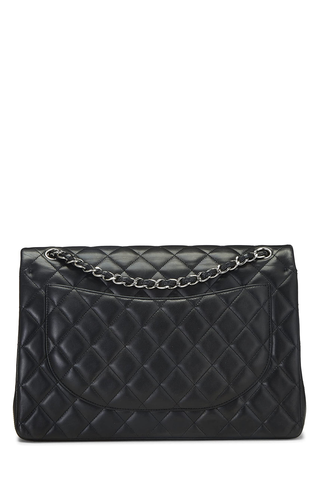 Chanel,  Black Quilted Lambskin New Classic Double Flap Maxi, Black