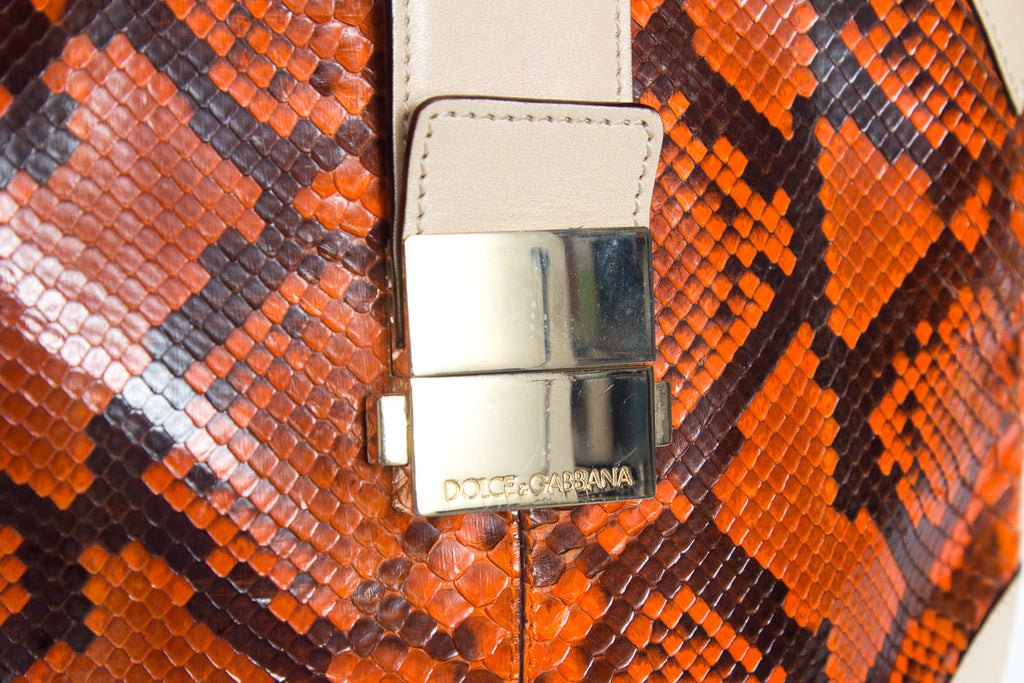 DolCeline & Gabbana Orange & Cream Shoulder Bag