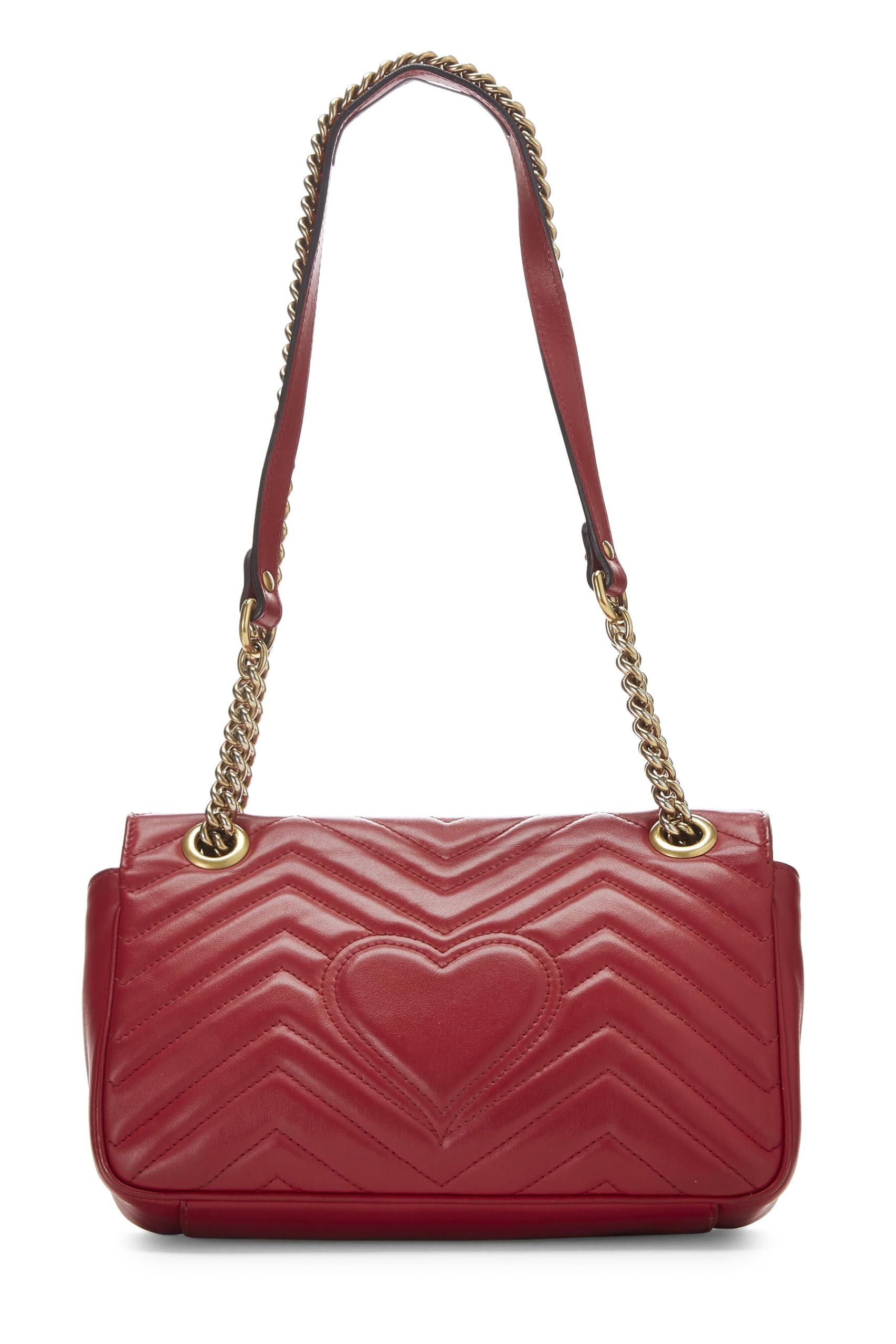 Gucci,  Red MatelassÃƒÆ’Ã‚Â© Leather Marmont Shoulder Bag Small, Red