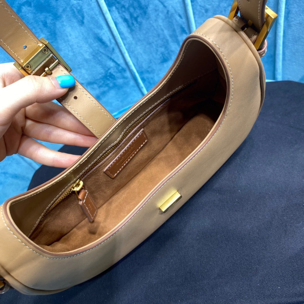 Top Quality Le Fermoir Hobo Bag Brown For Women 9.5in/24cm YSLÂ 