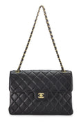 Chanel,  Black Quilted Lambskin Double Sided Classic Flap Jumbo, Black